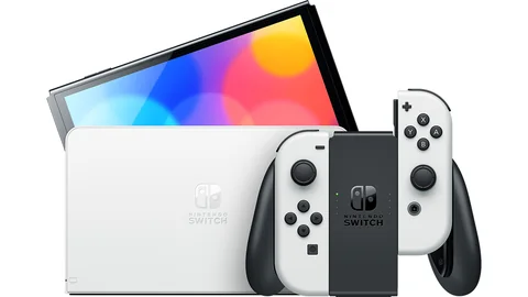 Nintendo Switch OLED Blanca — consola con base y Joy-Con blancos